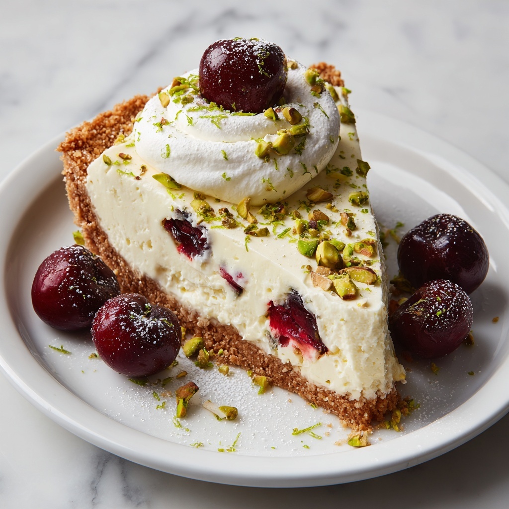 Luscious Lemon-Lime Cherry Pistachio Cheesecake Recipe - Recipe Image