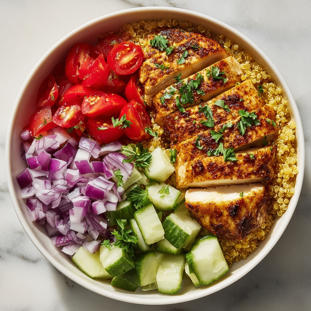 Greek Chicken Quinoa Bowl (Healthy & Flavorful) Recipe - Recipe Image