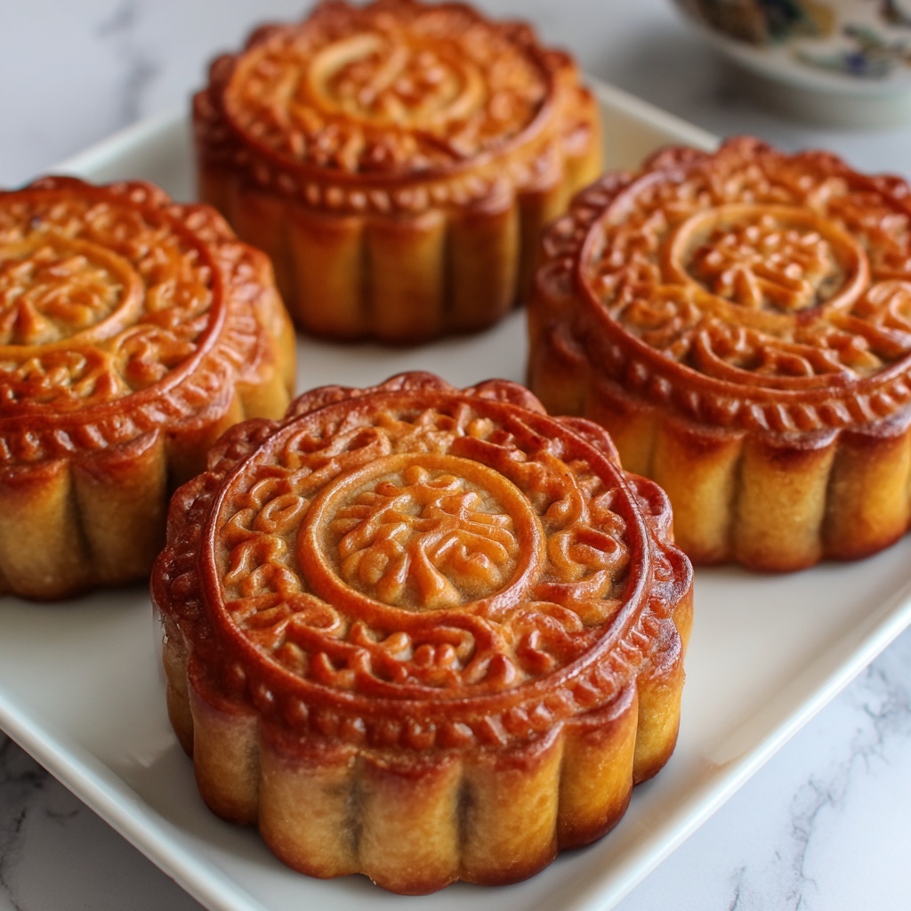 Red Bean Mooncakes: Flaky Homemade Delight Recipe - Recipe Image