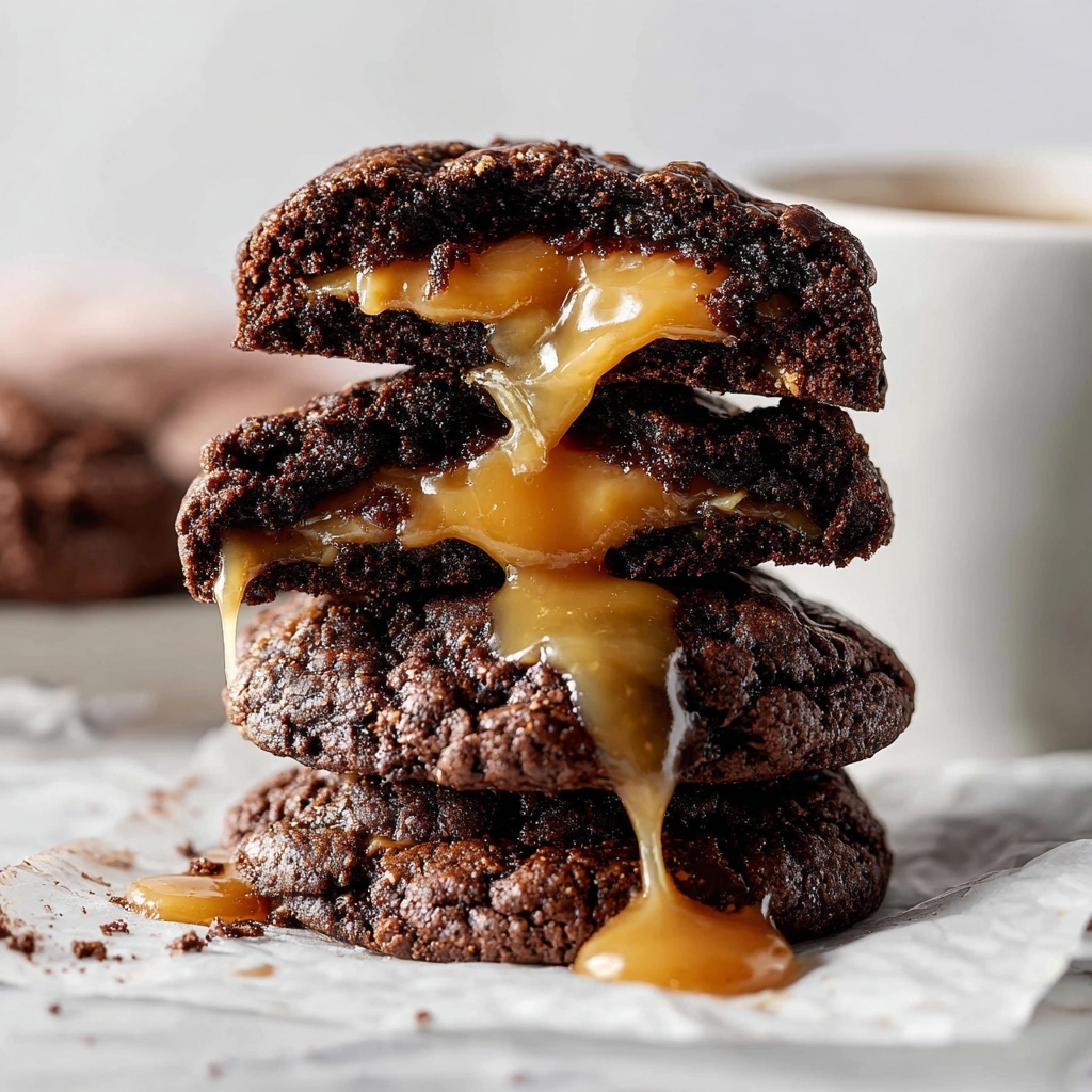 Salted Caramel Chocolate Cookies Recipe - Recipe Image