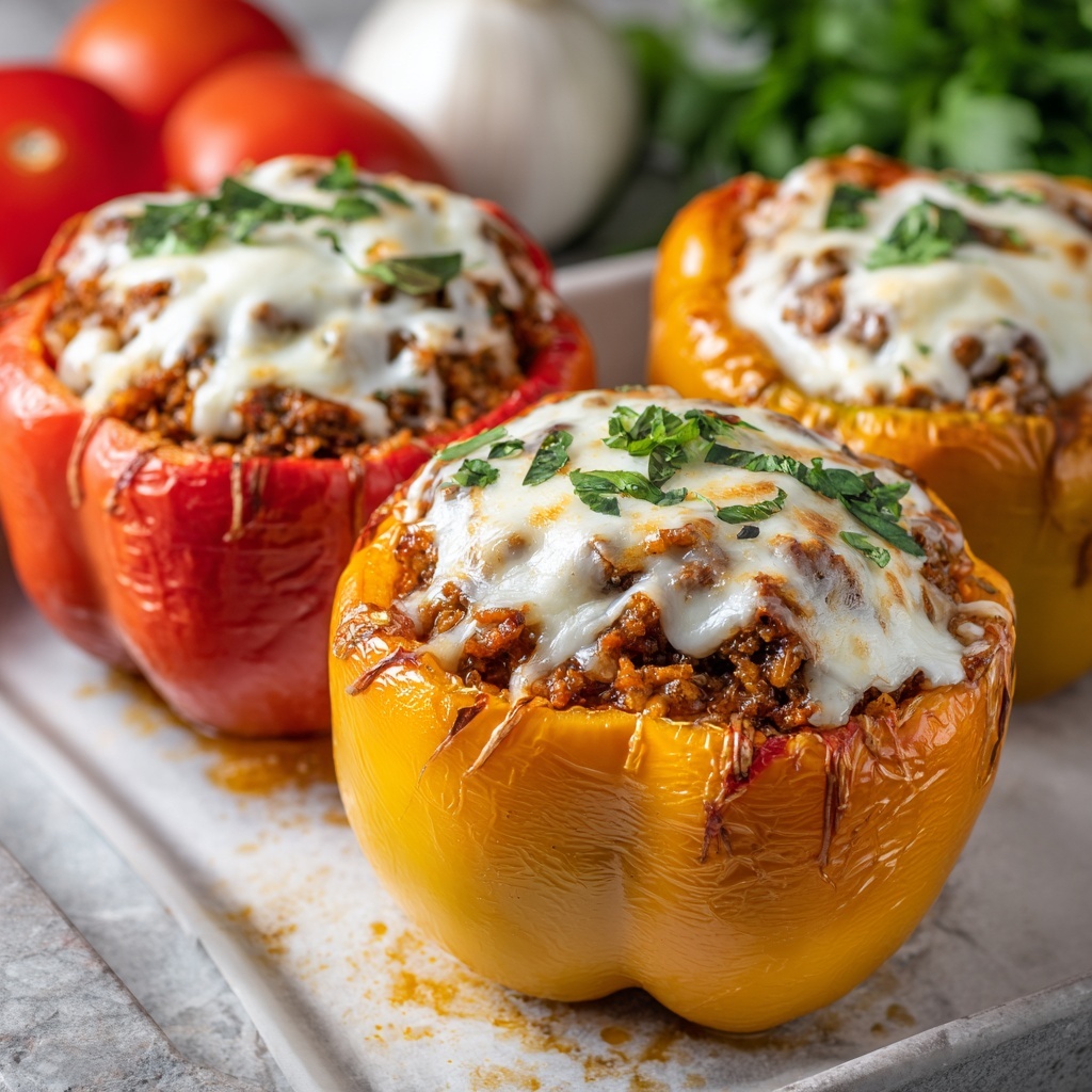 Lasagna Stuffed Peppers for a Low-Carb Dinner Delight Recipe - Recipe Image