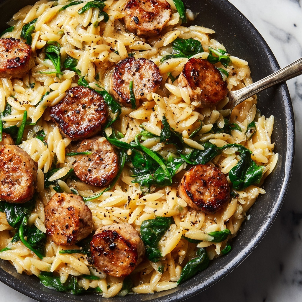 Creamy Chicken Sausage Orzo: A One-Pan Meal Made Easy! Recipe - Recipe Image