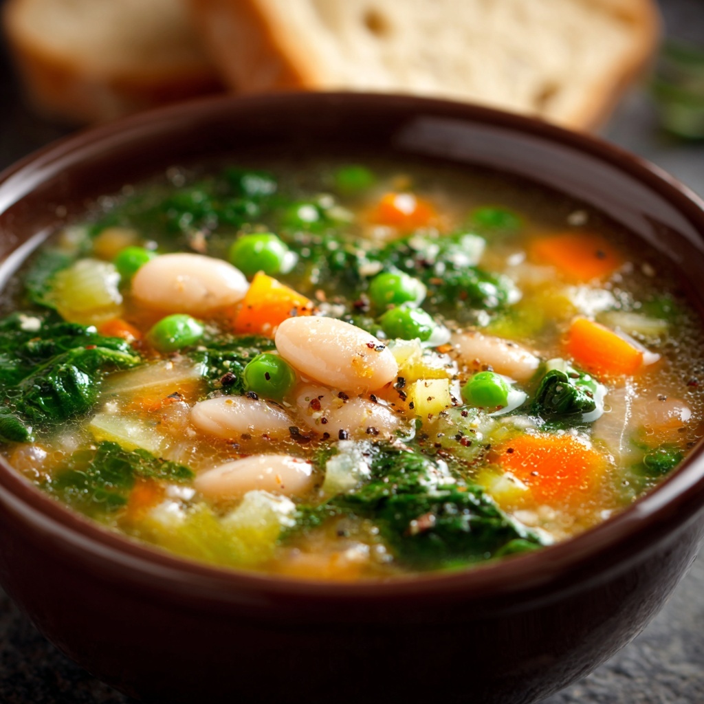 Spinach, Lentil, and Butter Bean Soup Recipe - Recipe Image