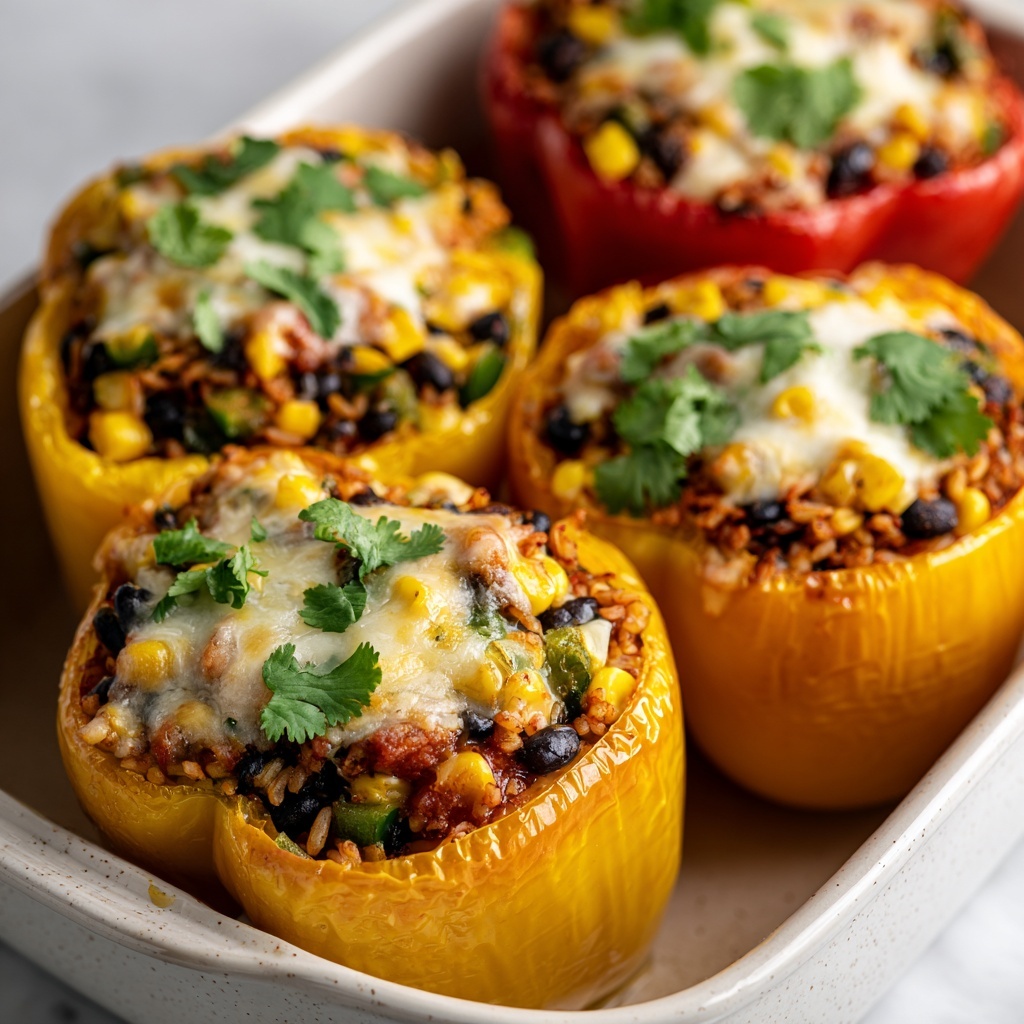 Stuffed Bell Peppers with Melted Cheese Recipe - Recipe Image