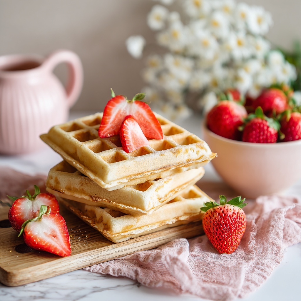 Irresistible Strawberry Waffles: Your New Breakfast Obsession Recipe - Recipe Image