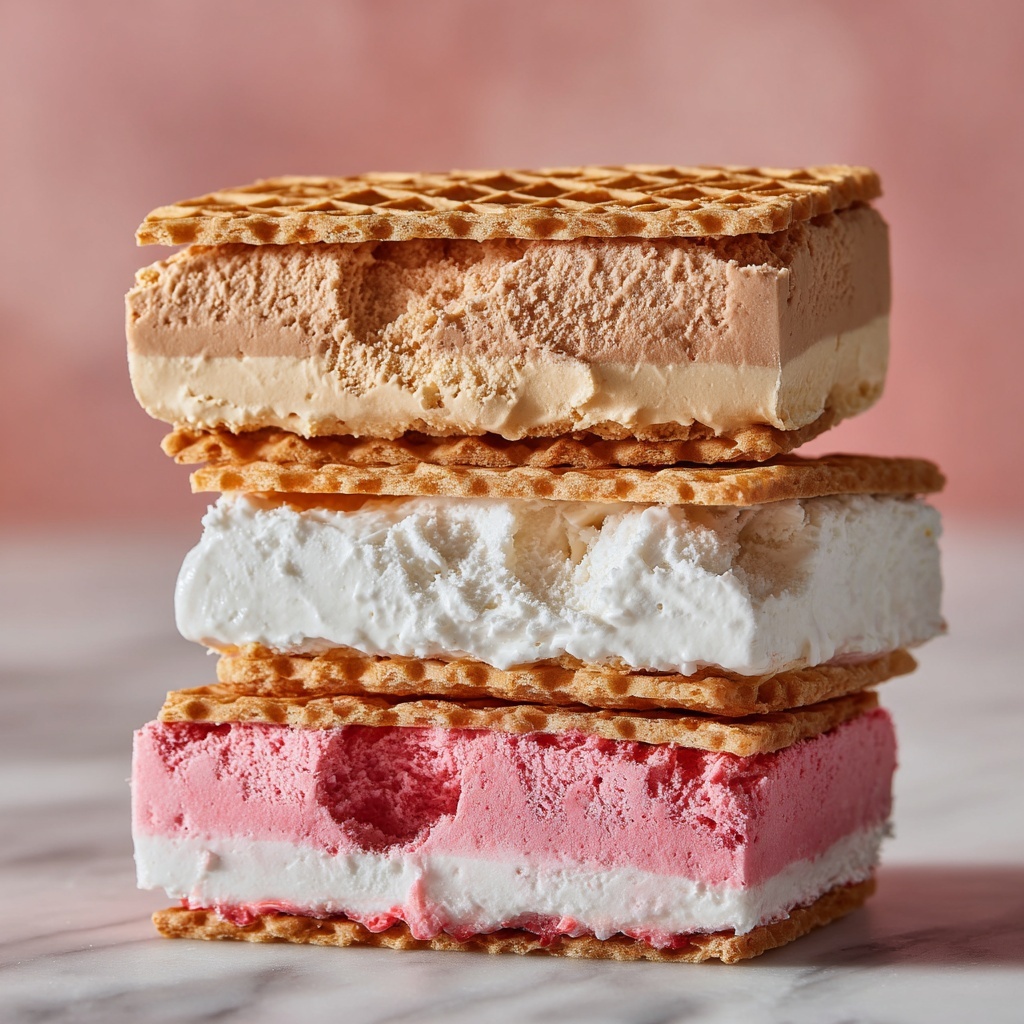Neapolitan Ice Cream with Strawberry, Chocolate, and Vanilla Layers Recipe - Recipe Image