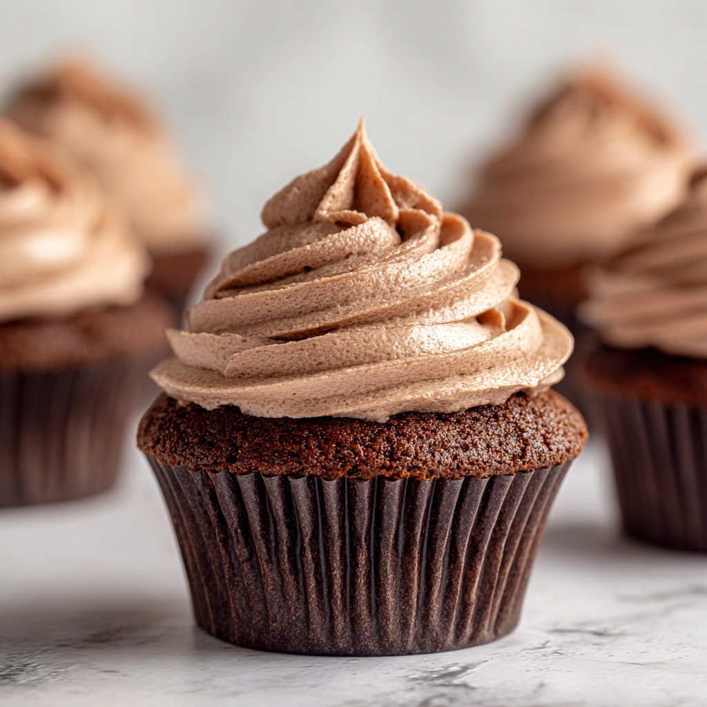 Chocolate Pumpkin Cupcakes with Creamy Frosting Recipe - Recipe Image