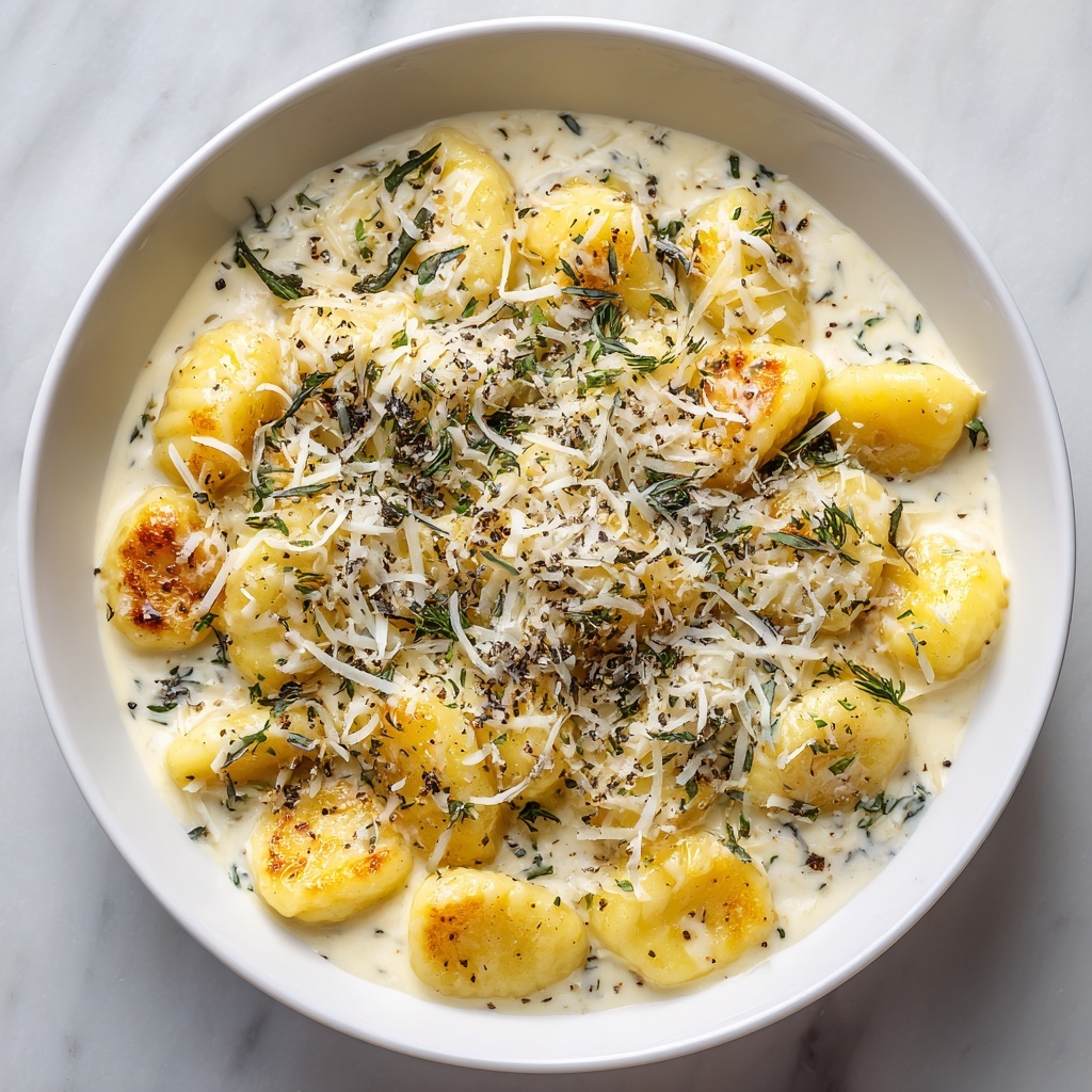 Gnocchi in Rich Creamy Parmesan Garlic Sauce Recipe - Recipe Image