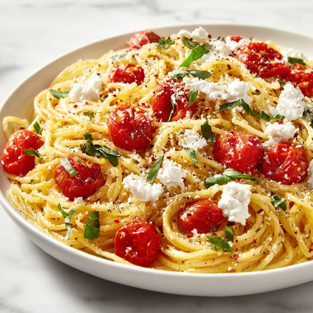 Baked Feta Pasta with Cherry Tomatoes and Fresh Basil Recipe - Recipe Image