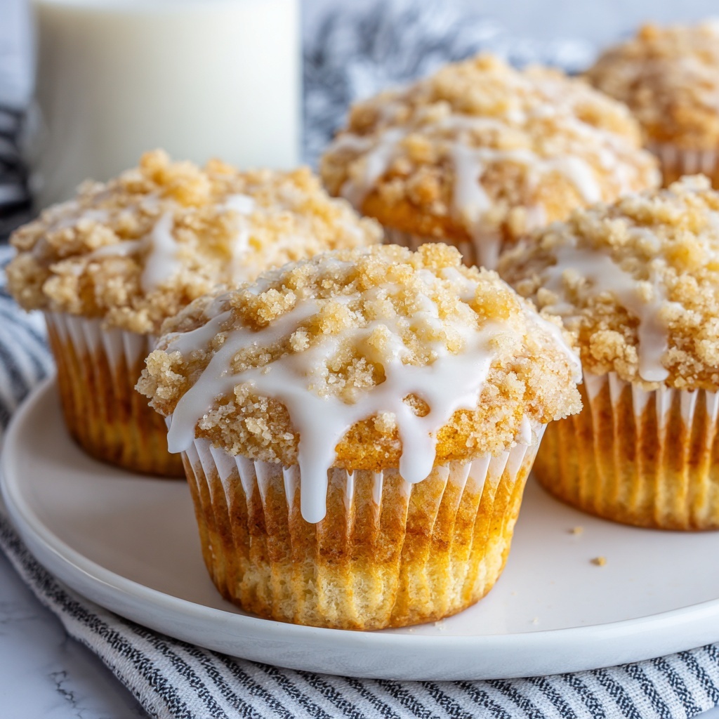 Coffee Cake Muffins with Crumb Topping and Optional Glaze Recipe - Recipe Image