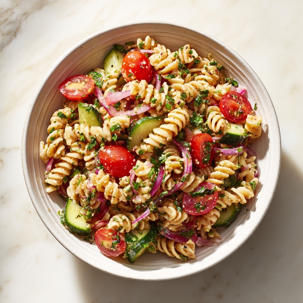 Healthy Vegan Pasta Salad Recipe - Recipe Image