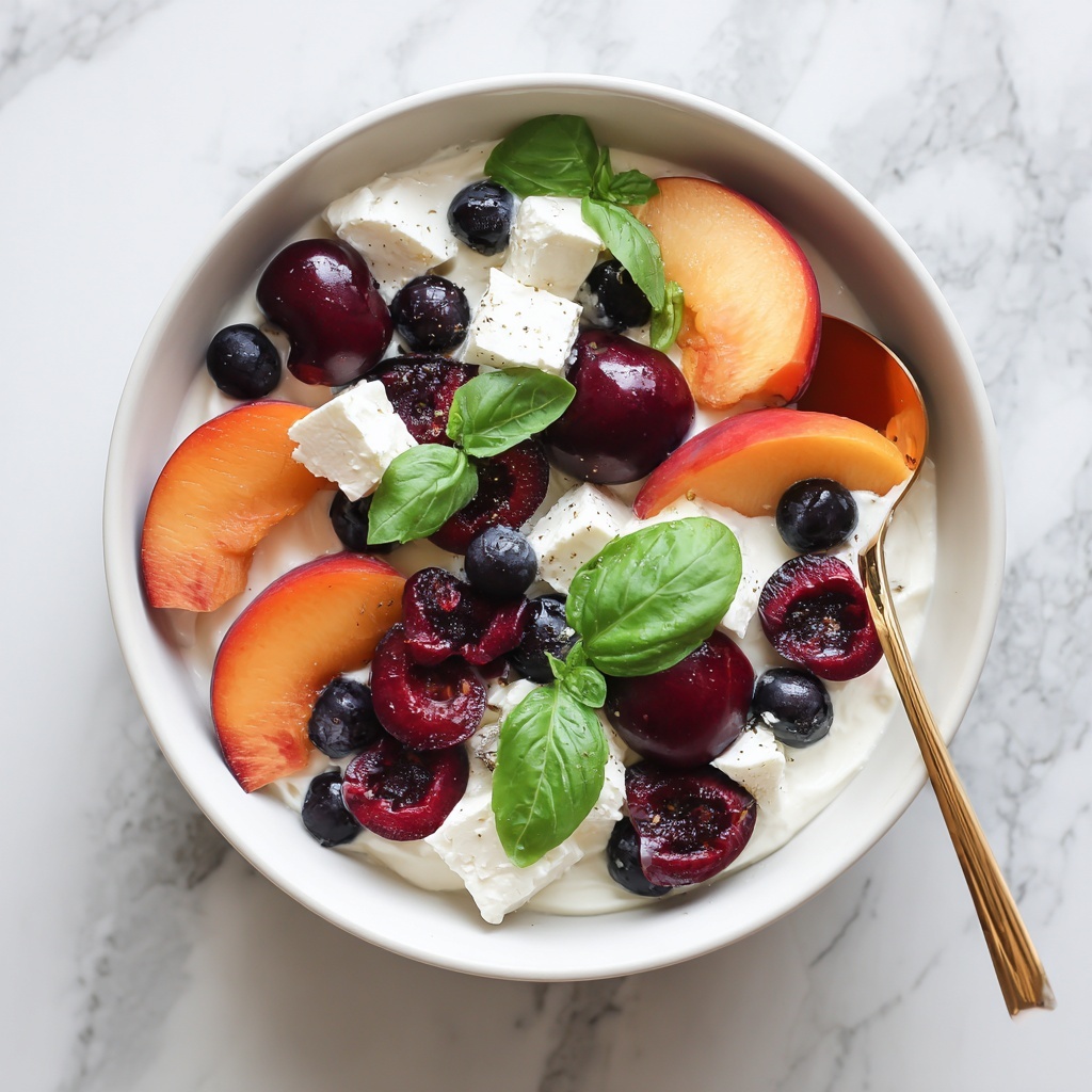 Blueberry Peach Feta Salad with Honey-Lemon Vinaigrette Recipe - Recipe Image