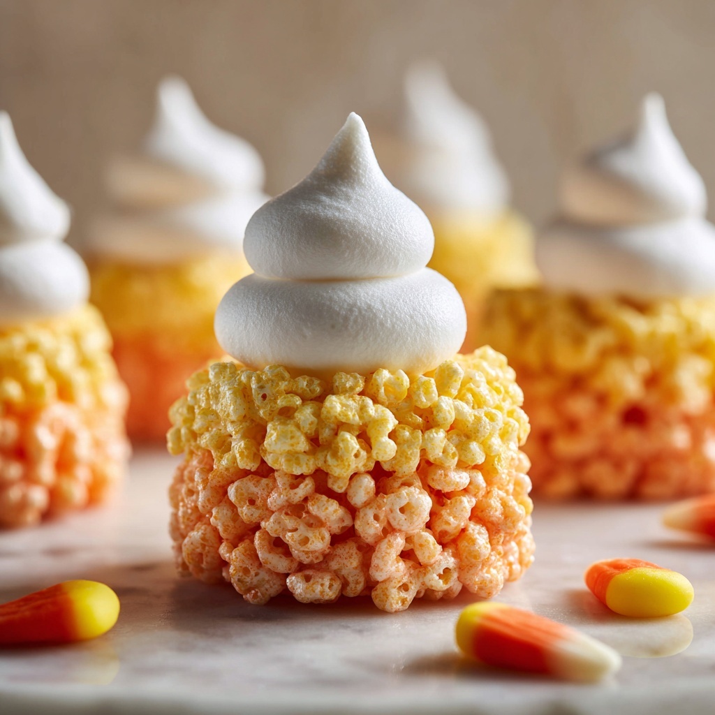Candy Corn Rice Krispie Cupcakes Recipe - Recipe Image