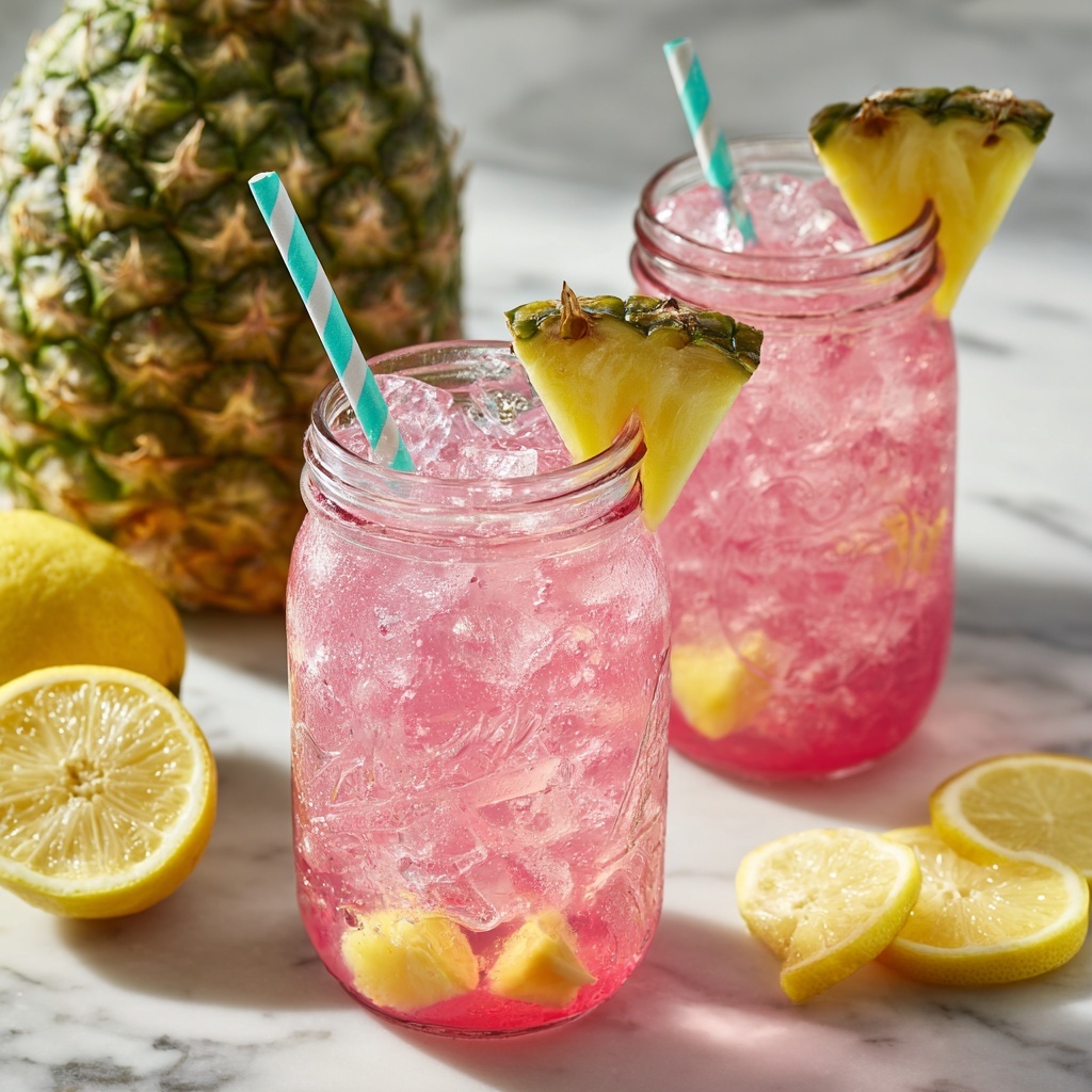 Pineapple Pink Lemonade Party Drink Recipe - Recipe Image