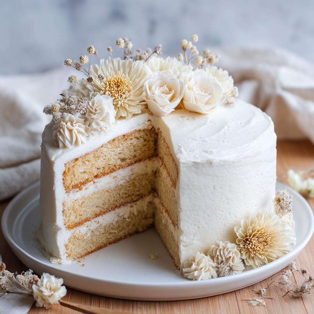 Deliciously Moist White Wedding Cake to Impress Everyone Recipe - Recipe Image