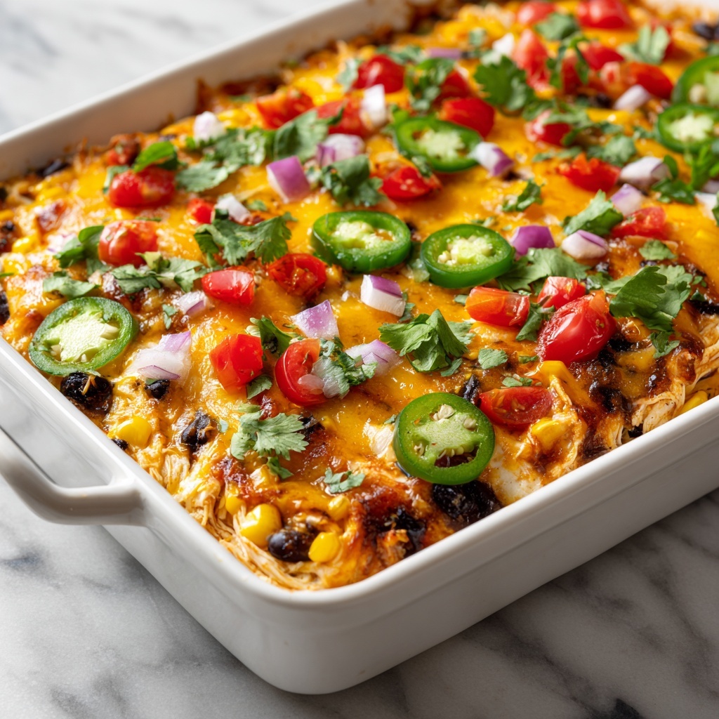 Easy Chicken Burrito Casserole Recipe - Recipe Image