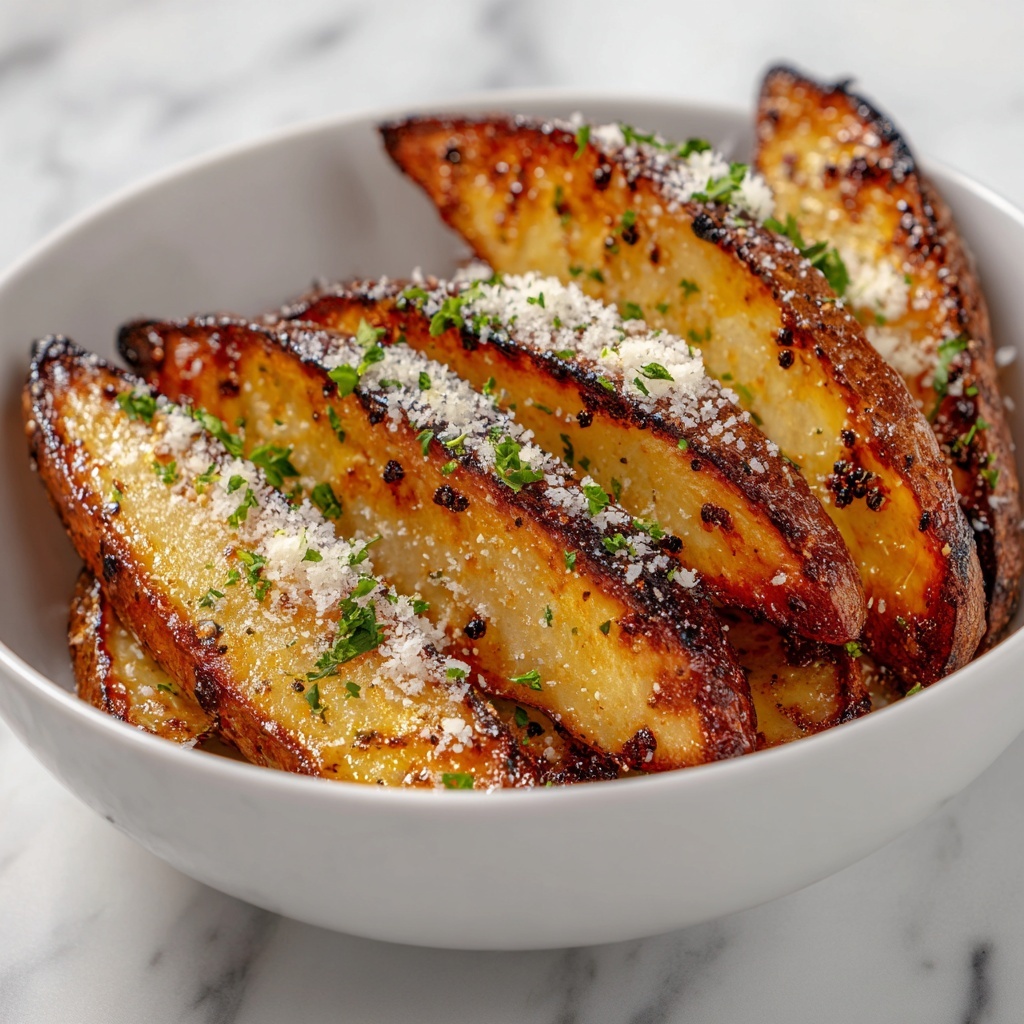 Baked Garlic Parmesan Potato Wedges Recipe - Recipe Image