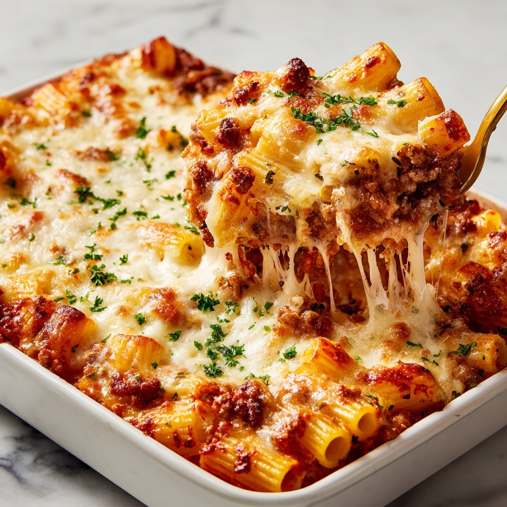 Easy Baked Ziti with Italian Sausage and Ricotta Recipe - Recipe Image