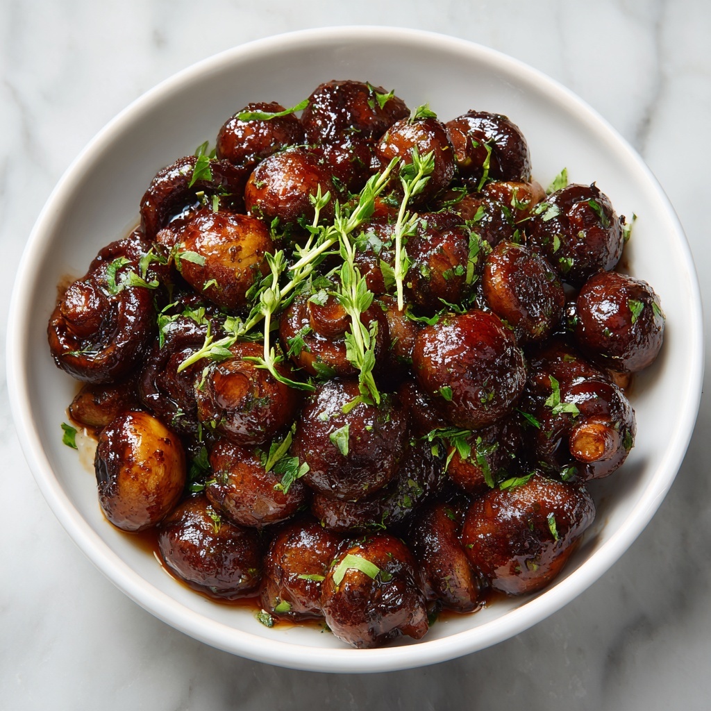 Garlic Balsamic Roasted Mushrooms Recipe - Recipe Image