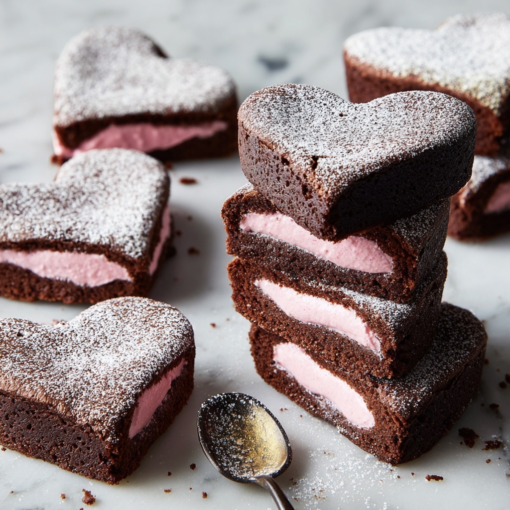Heart-Shaped Brownies with Raspberry Buttercream Recipe - Recipe Image