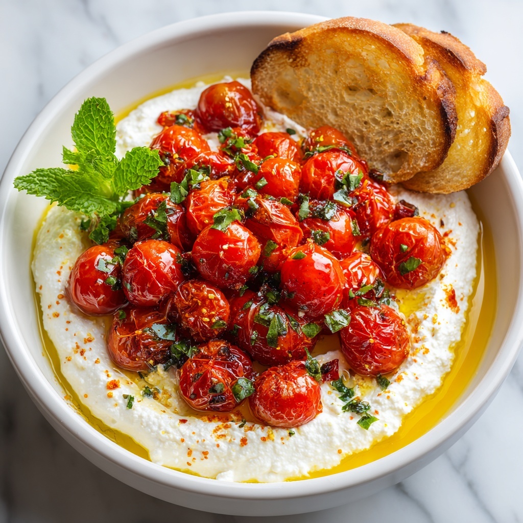 Whipped Feta with Blistered Tomatoes and Basil Recipe - Recipe Image
