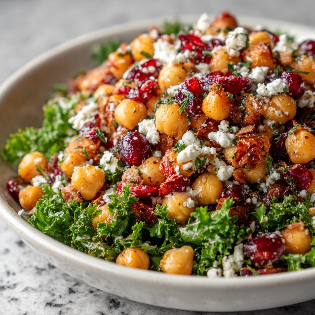 Feta & Cranberry Chickpeas with Lemon Vinaigrette Recipe - Recipe Image