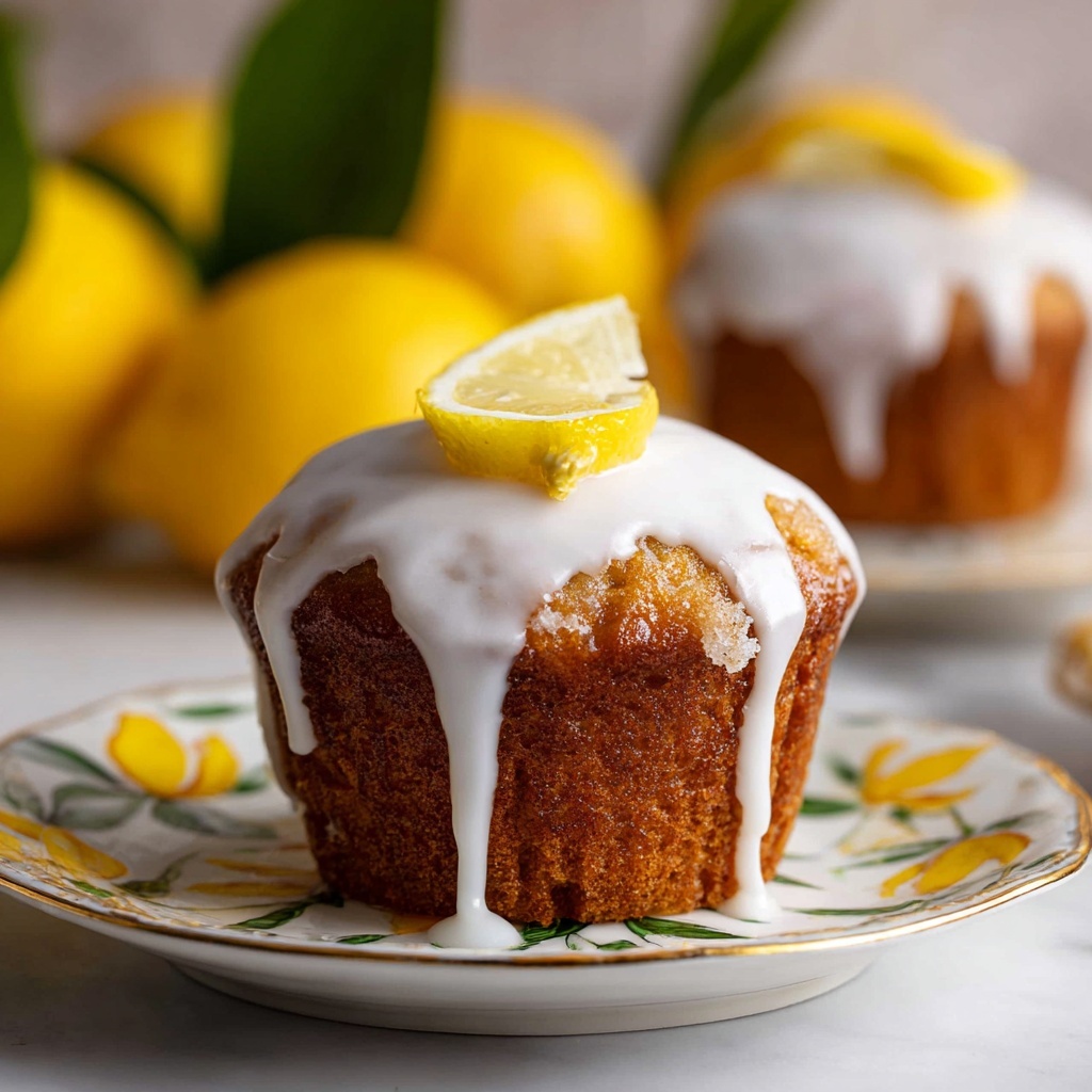 Moist Vegan Lemon Muffins with Lemon Glaze and Crumb Topping Recipe - Recipe Image