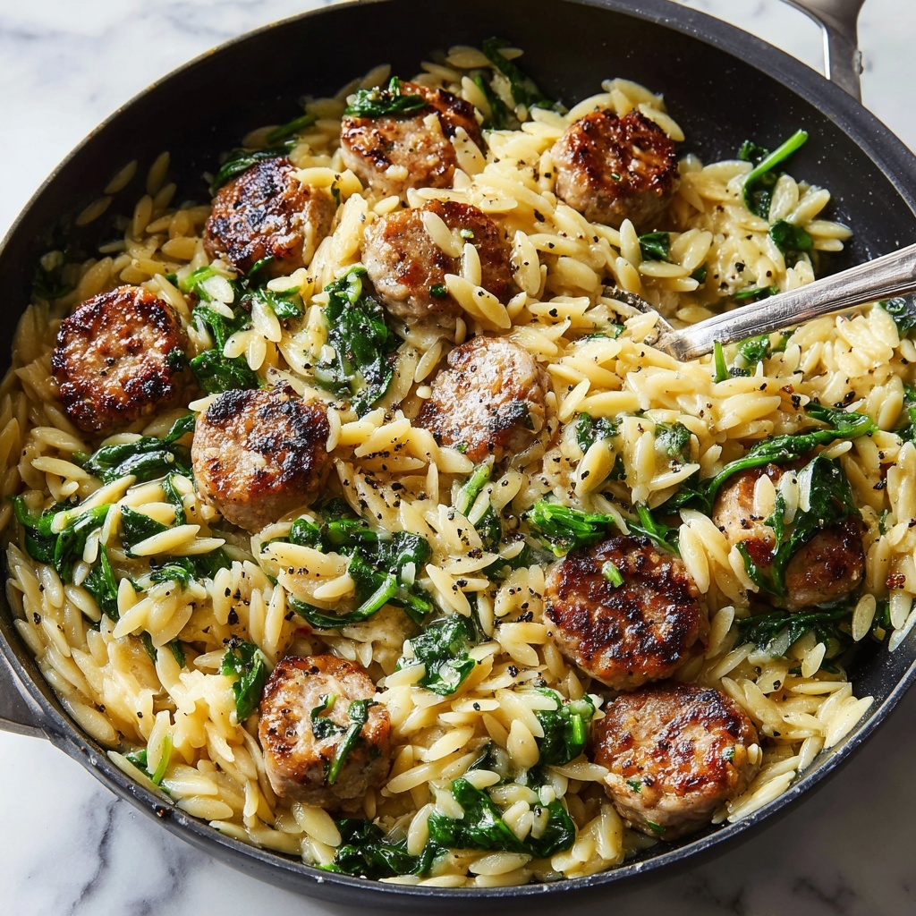 Creamy Chicken Sausage Orzo: A One-Pan Meal Made Easy! Recipe - Recipe Image