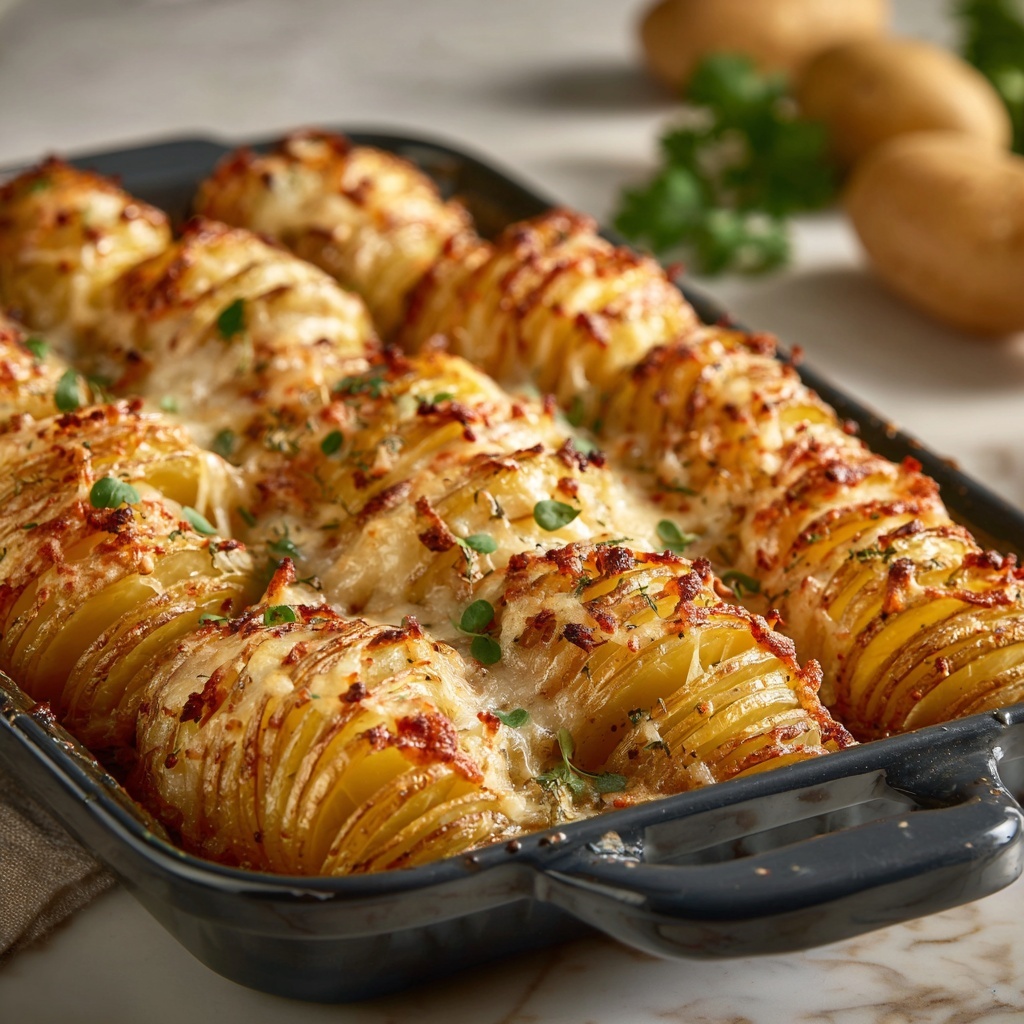 Cheesy Garlic Herb Roasted Potatoes Recipe - Recipe Image
