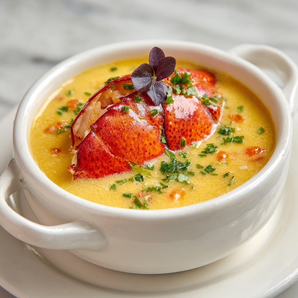 Exquisite Lobster Bisque with Saffron Infusion Recipe - Recipe Image