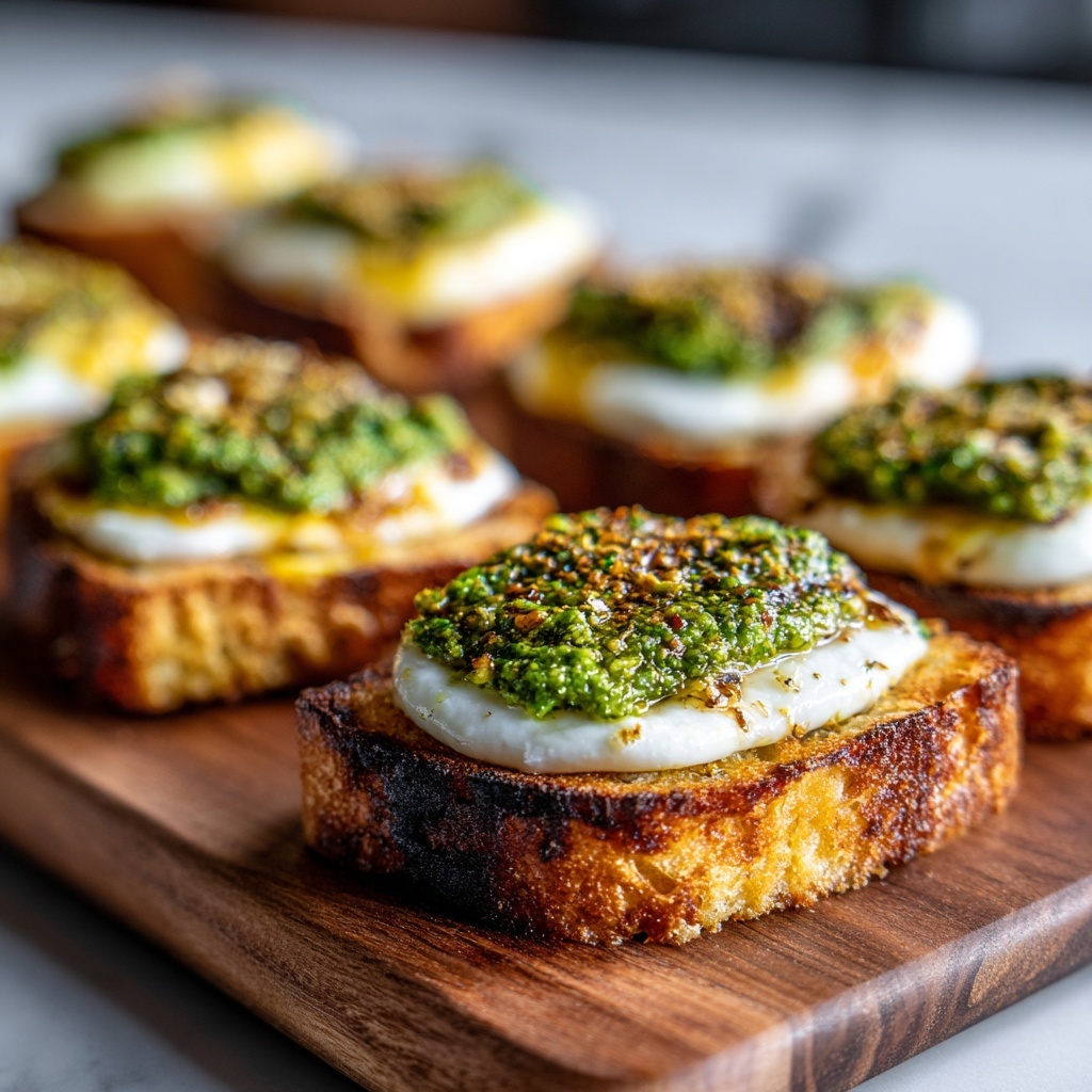 Gluten Free Pesto Goat Cheese Crostini: 5 Flavorful Steps Recipe - Recipe Image