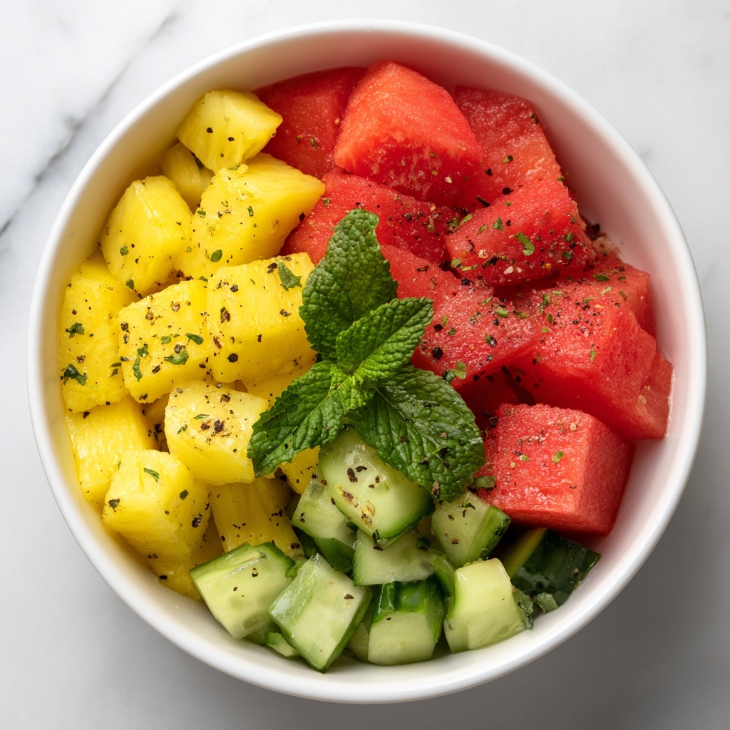 Delightfully Fresh Watermelon Pineapple Salad Recipe - Recipe Image