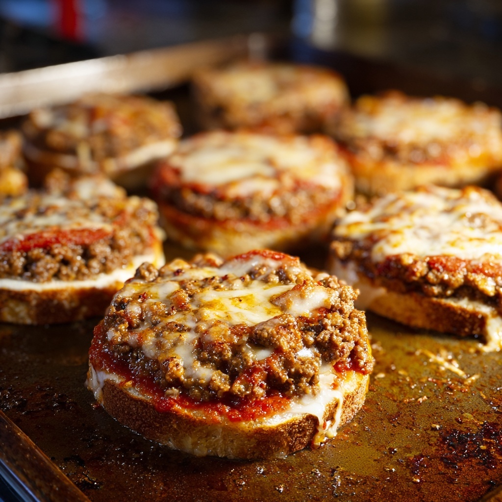 Old School Pizza Burgers Recipe - Recipe Image