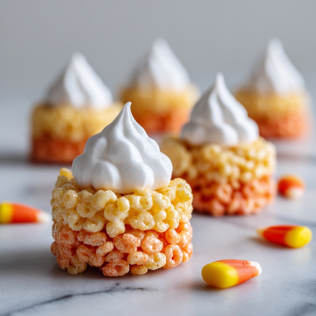 Candy Corn Rice Krispie Cupcakes Recipe - Recipe Image