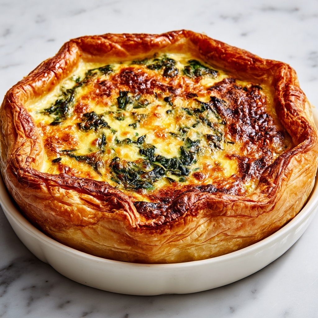 Creamy Spinach and Cottage Cheese Puff Pastry Pie Recipe - Recipe Image