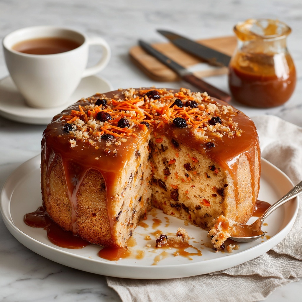 Sticky Carrot Date Cake with Spiced Toffee Sauce Recipe - Recipe Image