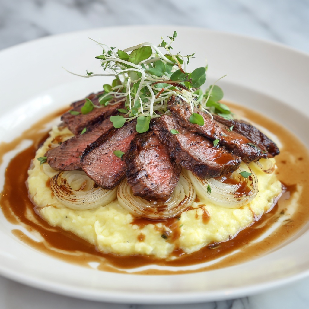 Seared Lamb Liver with Onion Butter Glaze Recipe - Recipe Image