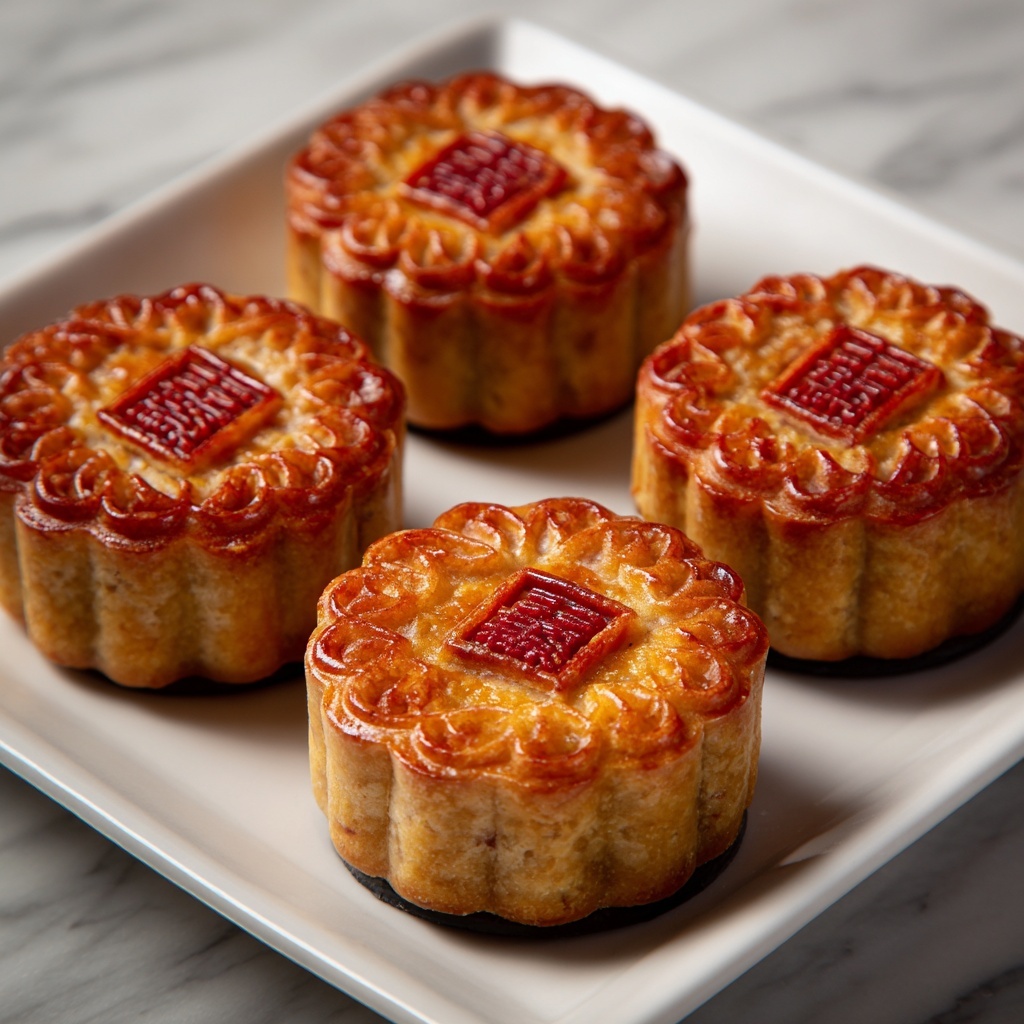 Red Bean Mooncakes: Flaky Homemade Delight Recipe - Recipe Image