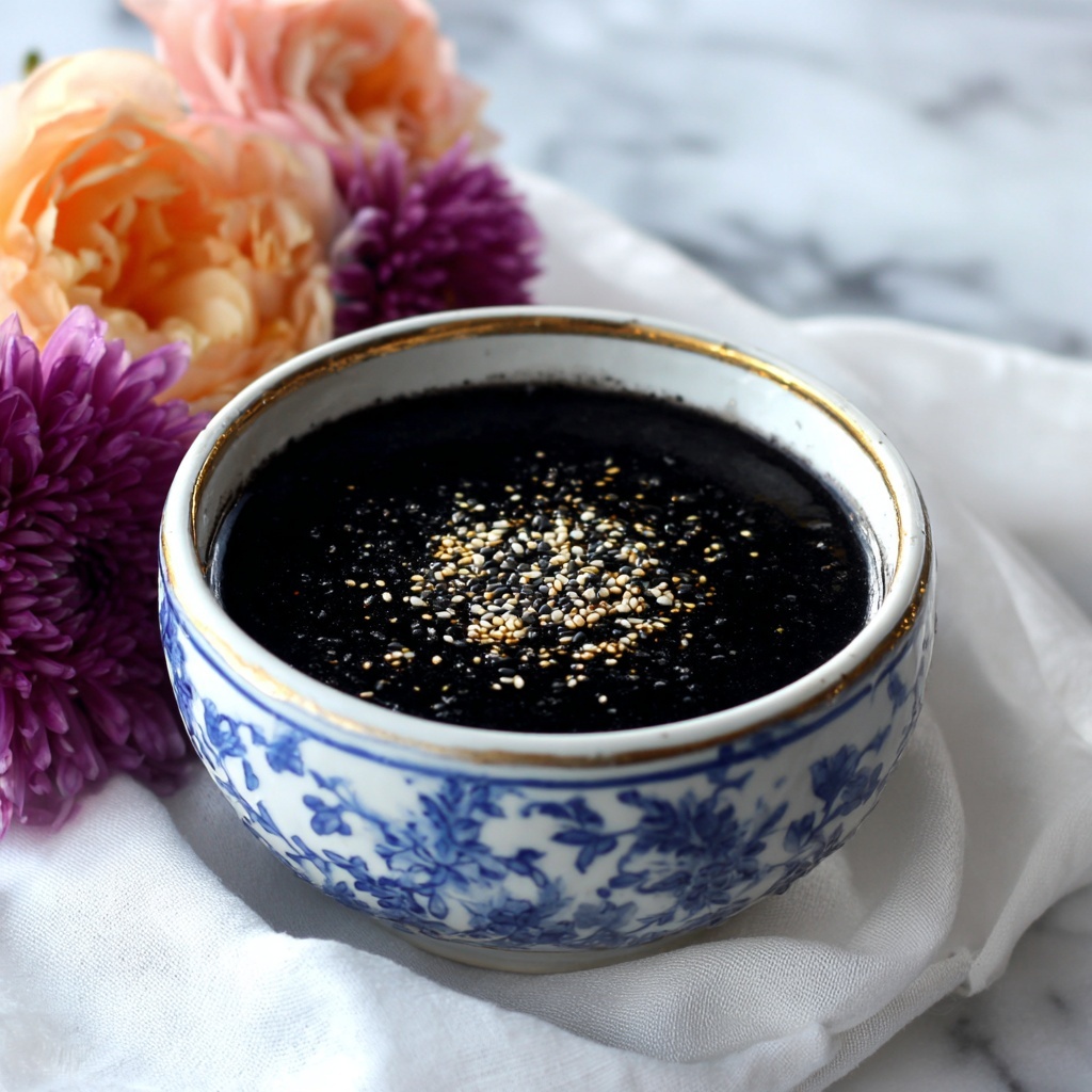 Nutty Black Sesame Soup Dessert: 3-Ingredient Vegan Delight Recipe - Recipe Image