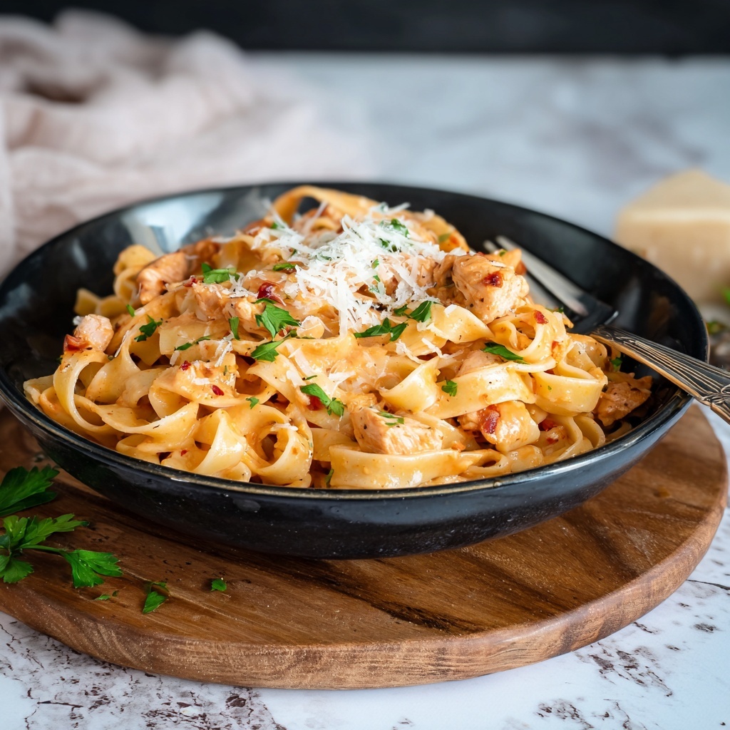 Creamy Cowboy Butter Chicken Linguine Recipe - Recipe Image