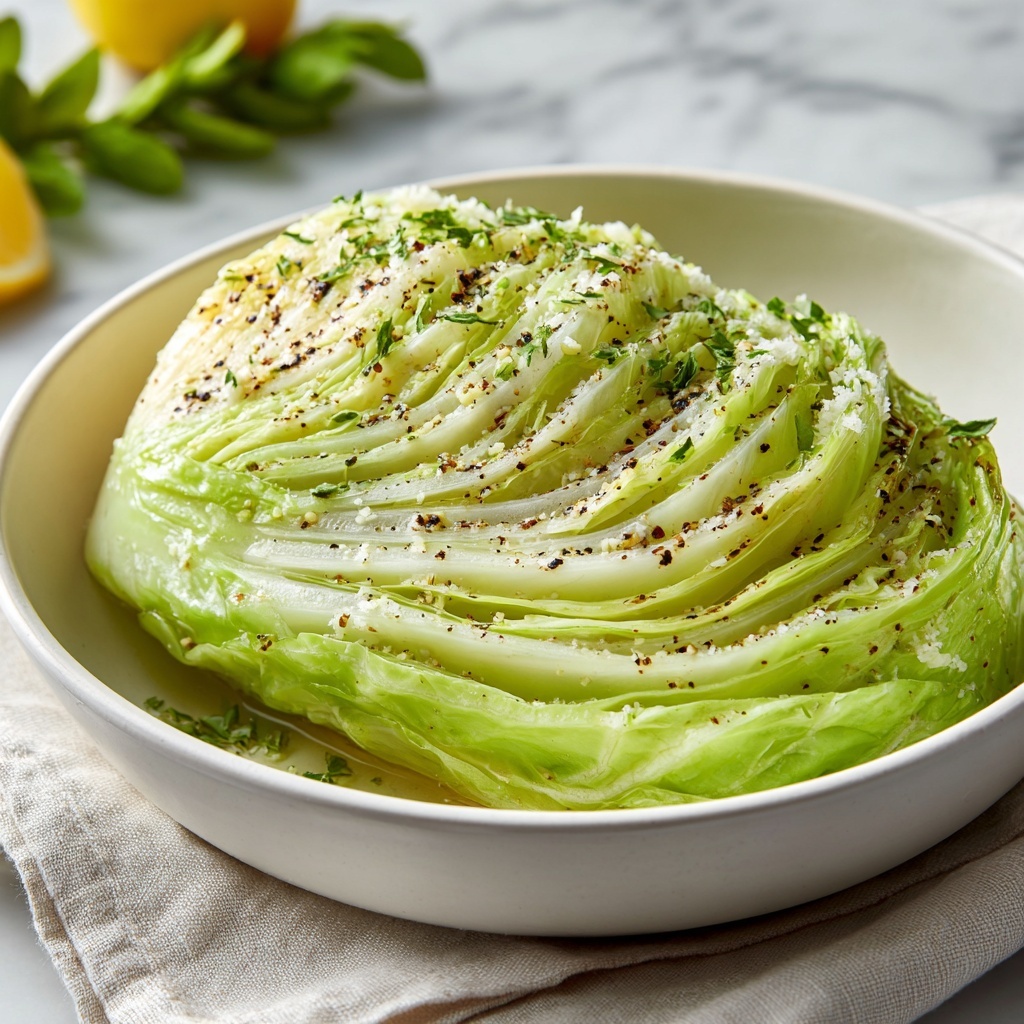Slow Cooker Garlic Parmesan Whole Cabbage with Lemon Butter Recipe - Recipe Image