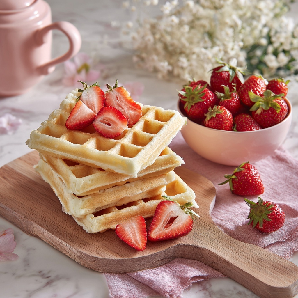 Irresistible Strawberry Waffles: Your New Breakfast Obsession Recipe - Recipe Image