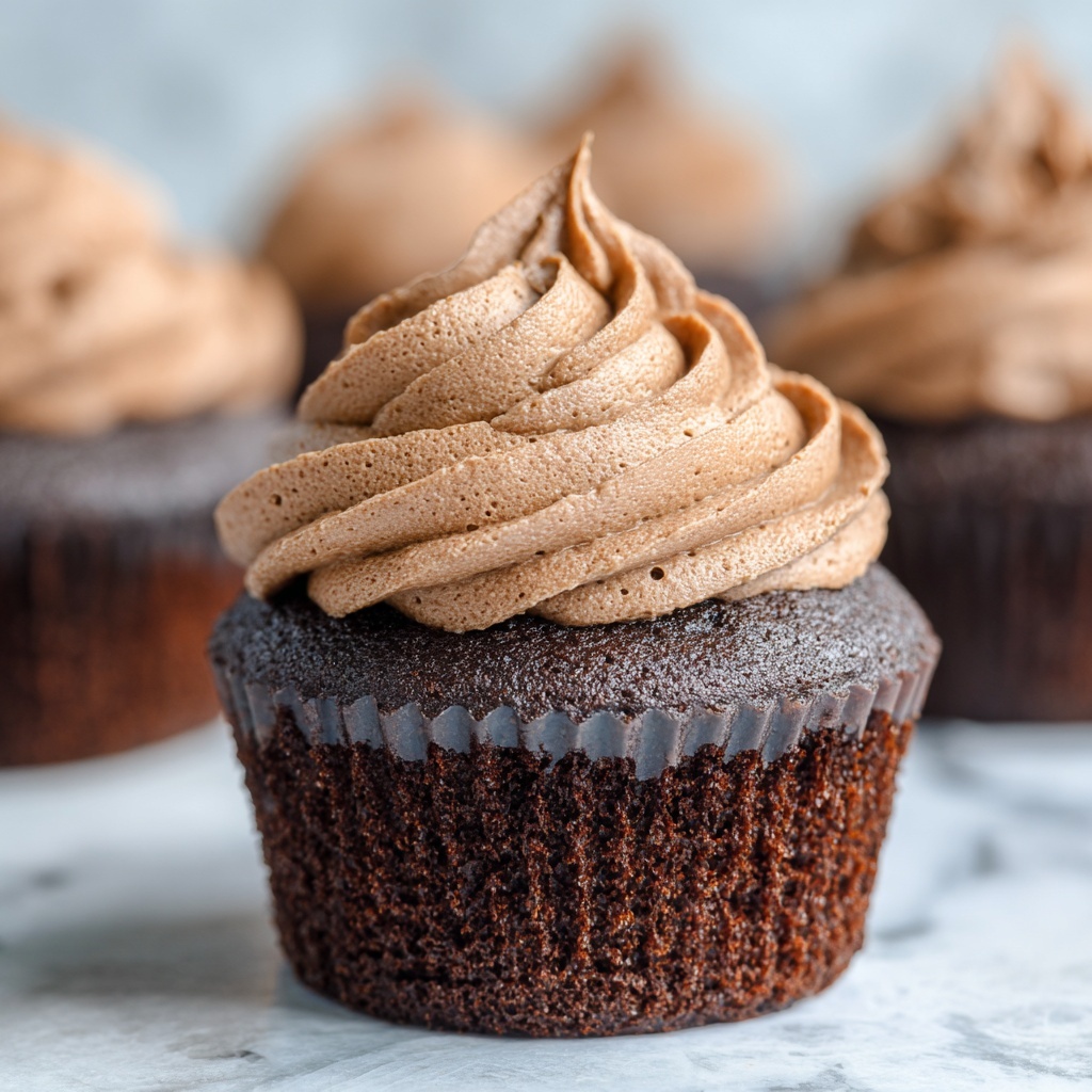 Chocolate Pumpkin Cupcakes with Creamy Frosting Recipe - Recipe Image