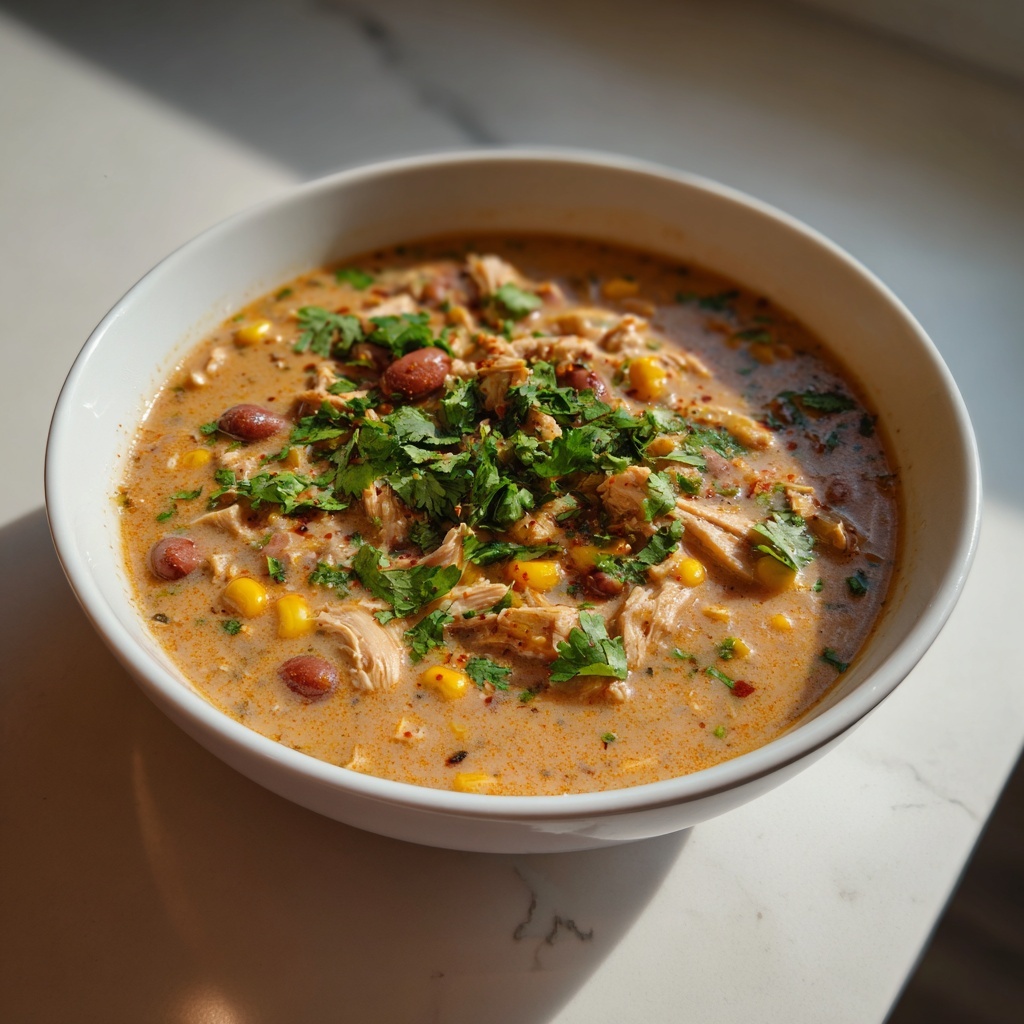 Healthy White Chicken Chili with Greek Yogurt Recipe - Recipe Image