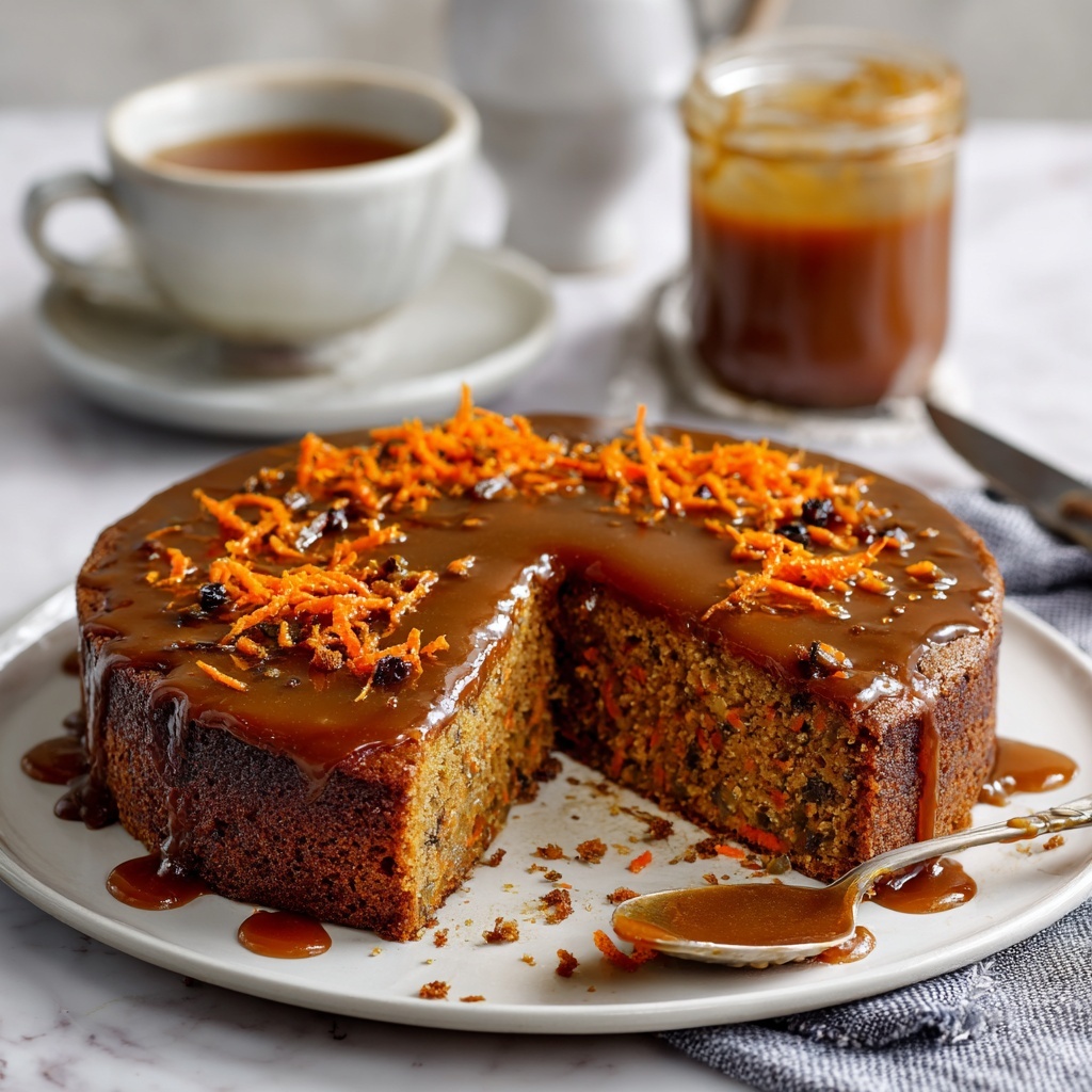 Sticky Carrot Date Cake with Spiced Toffee Sauce Recipe - Recipe Image