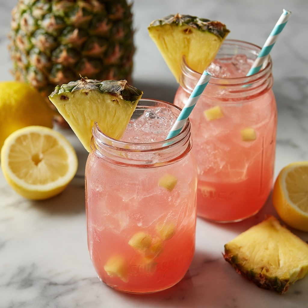 Pineapple Pink Lemonade Party Drink Recipe - Recipe Image