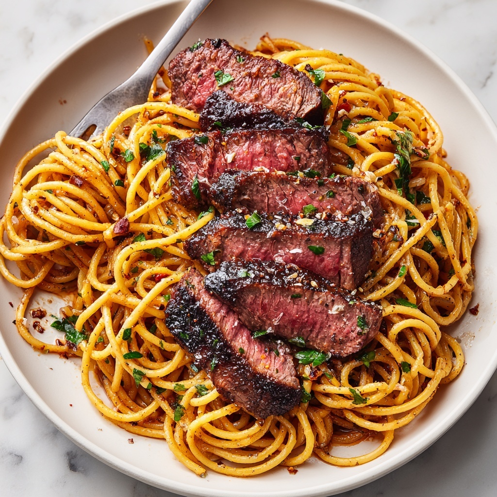 Garlic Butter Steak Lightning Noodles Recipe - Recipe Image