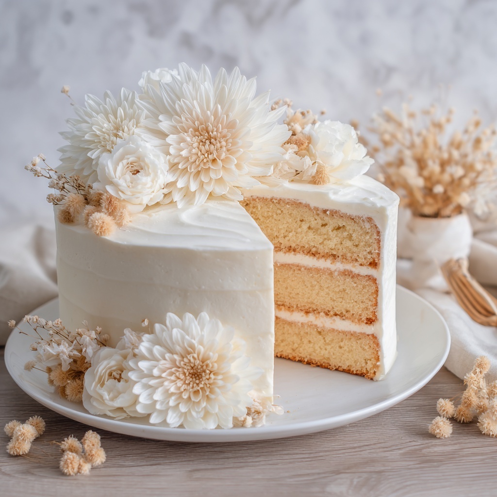 Deliciously Moist White Wedding Cake to Impress Everyone Recipe - Recipe Image