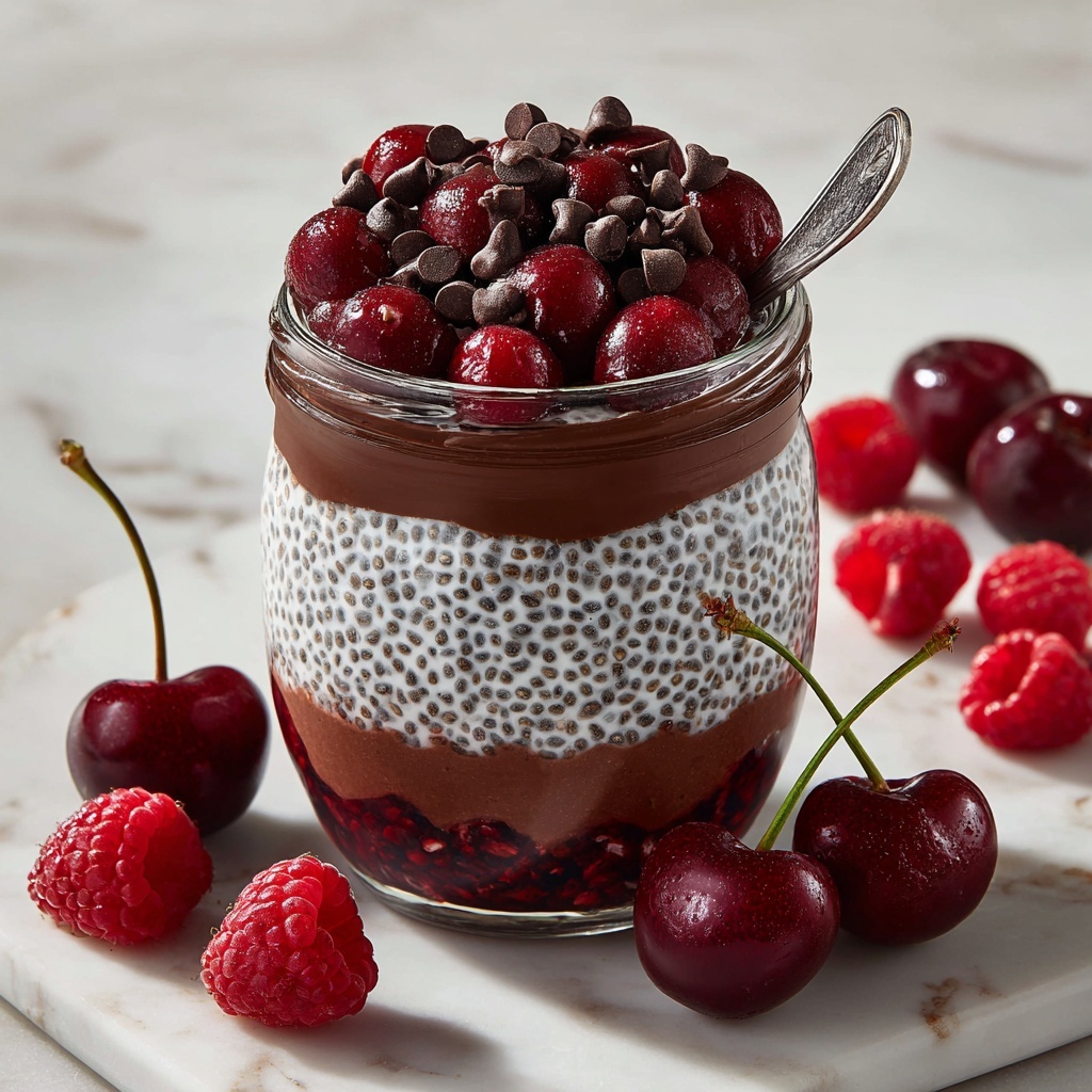 Layered Black Forest Overnight Oats Recipe - Recipe Image