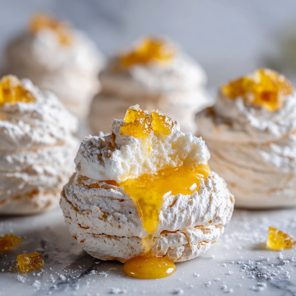 Miso Mango Meringue Clouds with Caramel Swirl Recipe - Recipe Image